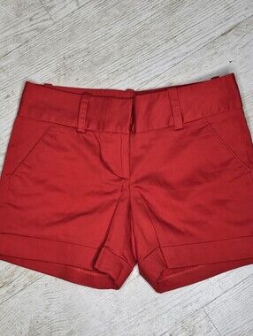 Vince Camuto Bright Red Tailored Cotton Shorts